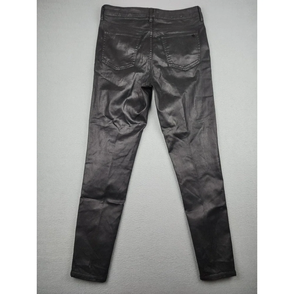 Lauren Ralph Lauren Premier Skinny Ankle Jeans Womens 6 Black Coated Stretch